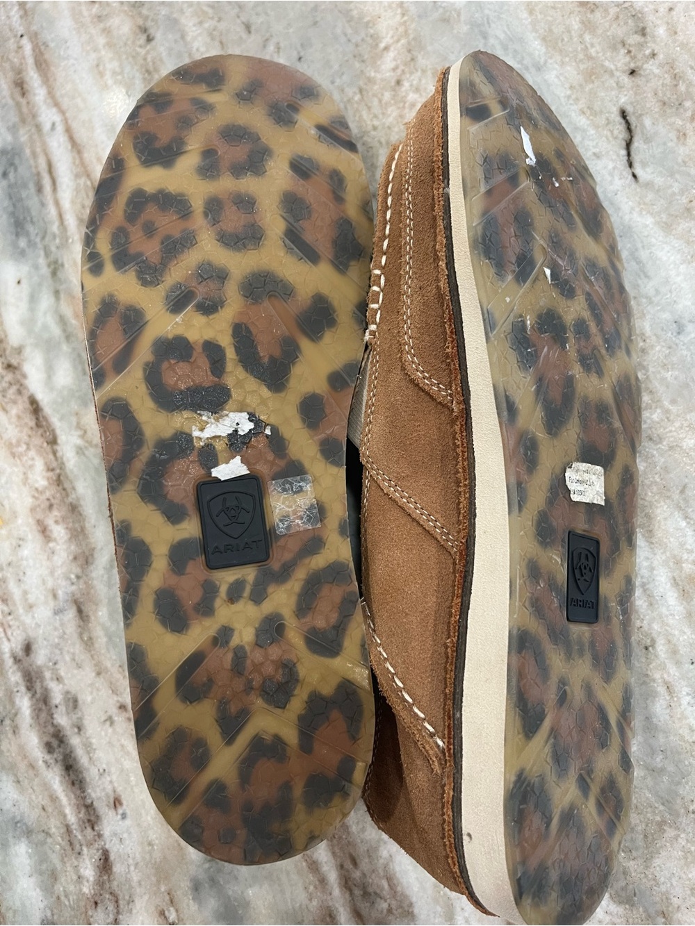 Ariat Leopard Haircalf Slip-On Driving Loafers - Black & Tan - Picture 2 of 2